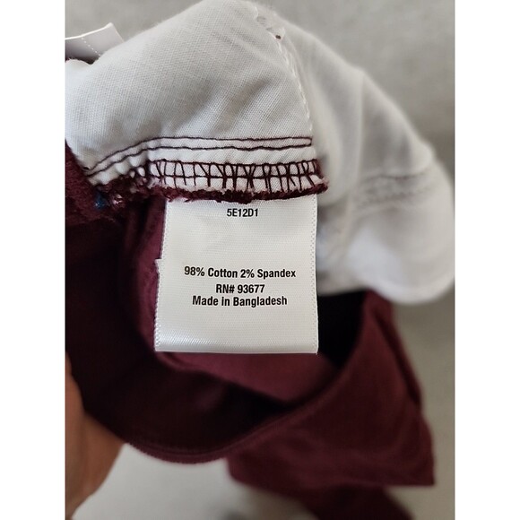 St Johns Bay Bootcut Corduroy Pants Womens 12 Burgundy Slimming Stretch NEW - Picture 12 of 13